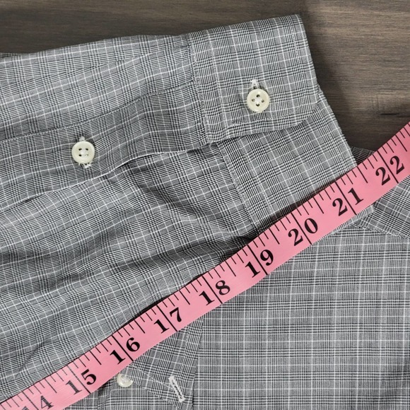 VINTAGE Polo Ralph Lauren Button Shirt XXL Mens Gray Custom Fit Plaid 2 Ply 80s - Picture 7 of 7